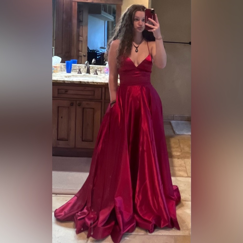 Prom dress, red, size4, new